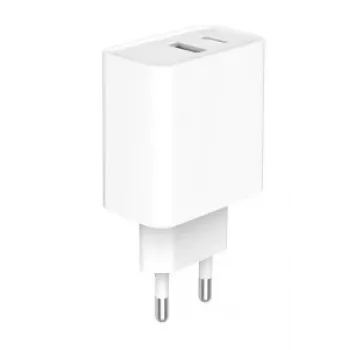Cargador rápido USB GEMBIRD – Type-A y C 2 puertos 20 W – blanco