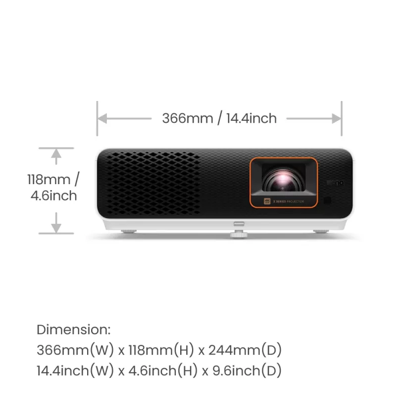 Proyector de corta distancia BenQ X500i 2200 lúmenes ANSI DLP UHD 4K (3840x2160) Negro, Blanco