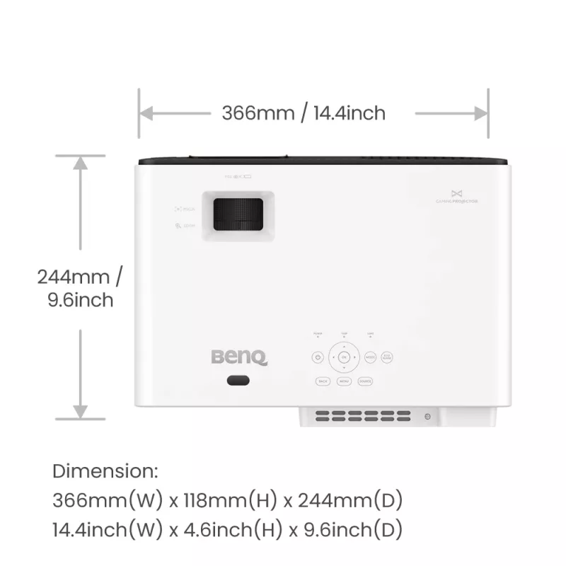 Proyector de corta distancia BenQ X500i 2200 lúmenes ANSI DLP UHD 4K (3840x2160) Negro, Blanco
