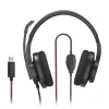 Hama HS-USB400 V2 Auriculares con cable Diadema Oficina/Centro de llamadas USB Type-A Negro, Rojo