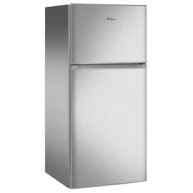 Frigorífico independiente AMICA FD2015.4X(E) Plata, 200 L, congelador arriba, LED, puertas reversibles