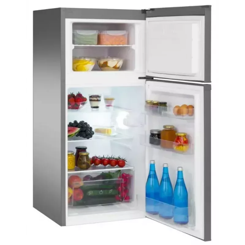 Frigorífico independiente AMICA FD2015.4X(E) Plata, 200 L, congelador arriba, LED, puertas reversibles