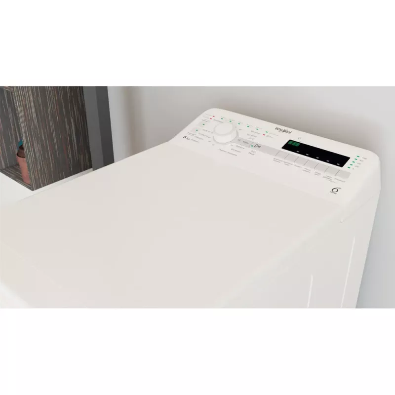Whirlpool NTDLR 6040S PL/N lavadora de carga superior, 6 kg, 1000 rpm, 6th Sense, clase energética C, blanca