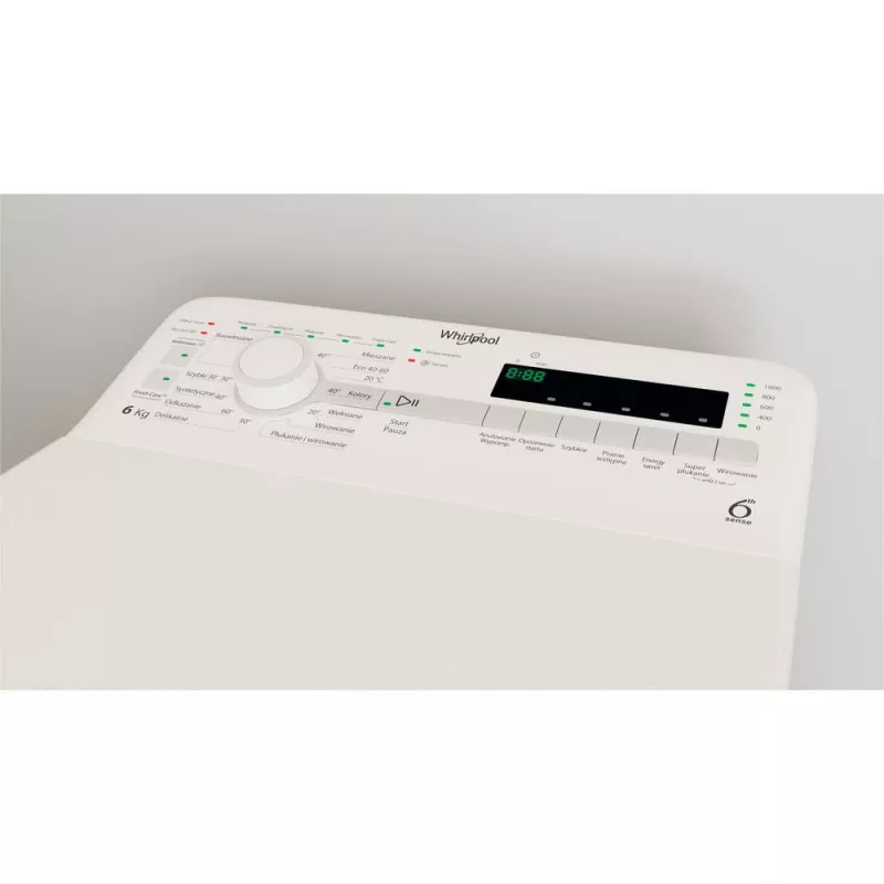 Whirlpool NTDLR 6040S PL/N lavadora de carga superior, 6 kg, 1000 rpm, 6th Sense, clase energética C, blanca