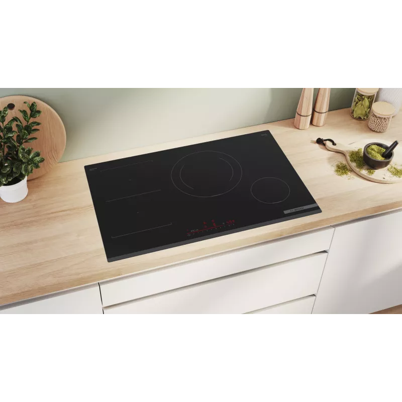 Placa Bosch Serie 6 PVS831HB1E negra de encastre 80 cm placa de inducción por zonas 4 zona(s)