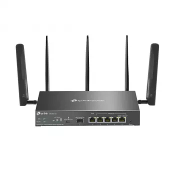 Router TP-Link Omada 4G+ Cat6 AX3000 Gigabit VPN, Wi-Fi 6 (802.11ax), doble banda (2,4 GHz / 5 GHz), Ethernet LAN, 4G, negro, router de sobremesa/mástil