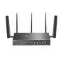 Router TP-Link Omada 4G+ Cat6 AX3000 Gigabit VPN, Wi-Fi 6 (802.11ax), doble banda (2,4 GHz / 5 GHz), Ethernet LAN, 4G, negro, router de sobremesa/mástil