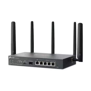 Router TP-Link Omada 4G+ Cat6 AX3000 Gigabit VPN, Wi-Fi 6 (802.11ax), doble banda (2,4 GHz / 5 GHz), Ethernet LAN, 4G, negro, router de sobremesa/mástil