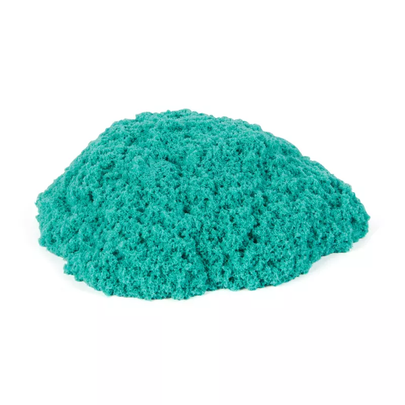 Kinetic Sand, caja castillo con 454 g de arena de juego turquesa, recipiente de almacenamiento, juguete sensorial para niños a partir de 3 años