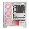 Caja de PC MODECOM Volcano SPACE APEX ARGB MIDI Tower blanca — acero, ventana lateral, ventilador ARGB, USB-C