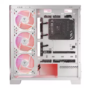 Caja de PC MODECOM Volcano SPACE APEX ARGB MIDI Tower blanca — acero, ventana lateral, ventilador ARGB, USB-C
