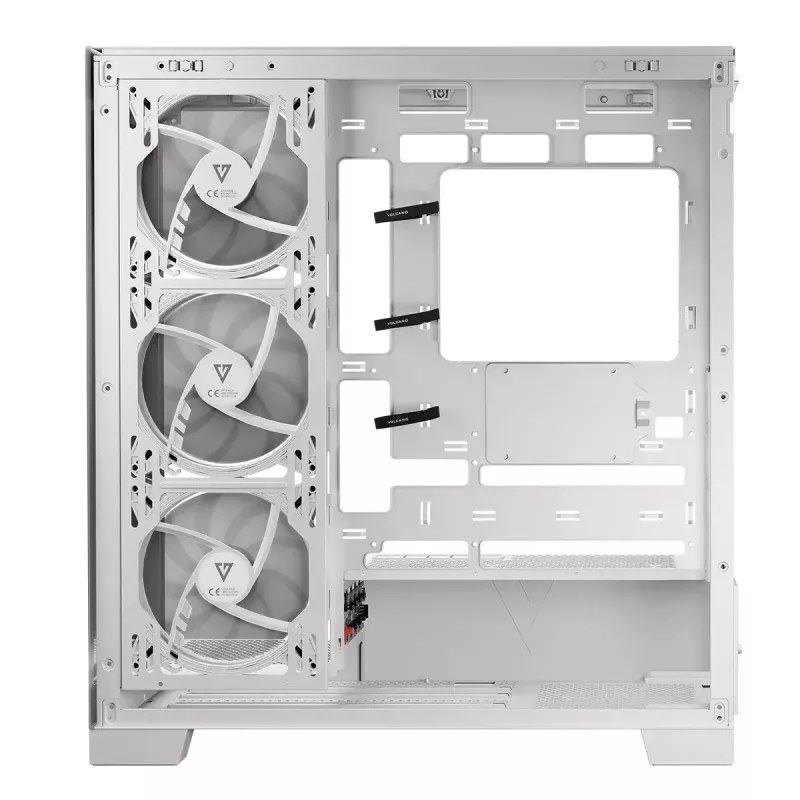 Caja de PC MODECOM Volcano SPACE APEX ARGB MIDI Tower blanca — acero, ventana lateral, ventilador ARGB, USB-C