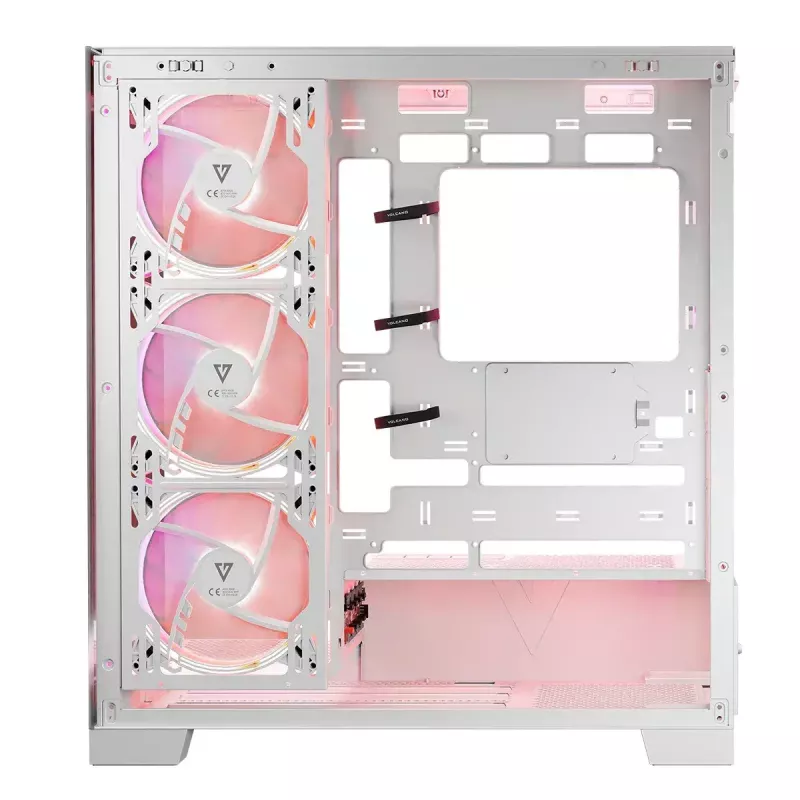 Caja de PC MODECOM Volcano SPACE APEX ARGB MIDI Tower blanca — acero, ventana lateral, ventilador ARGB, USB-C