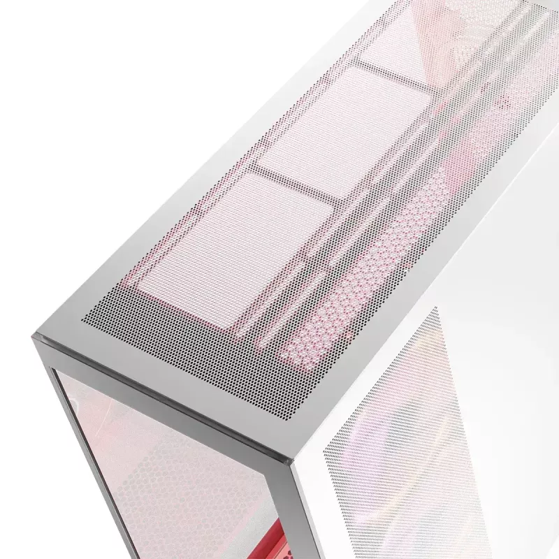 Caja de PC MODECOM Volcano SPACE APEX ARGB MIDI Tower blanca — acero, ventana lateral, ventilador ARGB, USB-C