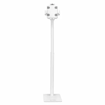 Manhattan soporte de suelo (antirrobo) para tablet y iPad, universal, giro 360°, inclinación +20° a -110°, blanco, con cerradura, tablets de 7,9