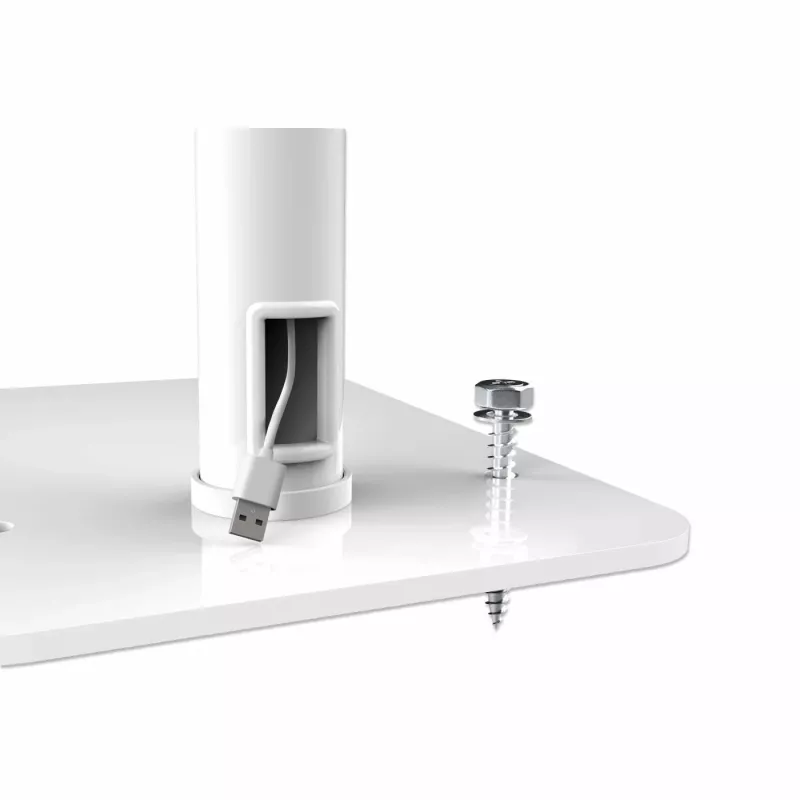 Manhattan soporte de suelo (antirrobo) para tablet y iPad, universal, giro 360°, inclinación +20° a -110°, blanco, con cerradura, tablets de 7,9 inch a 11 inch, altura ajustable de 790 a 1190 mm, pinzas extensibles: alto 200 a 246 mm/ancho 129 a 181 mm, se puede atornillar al suelo (piezas incluidas)