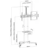 Techly ICA-TR216T soporte móvil con ruedas para TV de 37–70 pulgadas (hasta 177,8 cm), máx. 50 kg, 2 estantes, negro