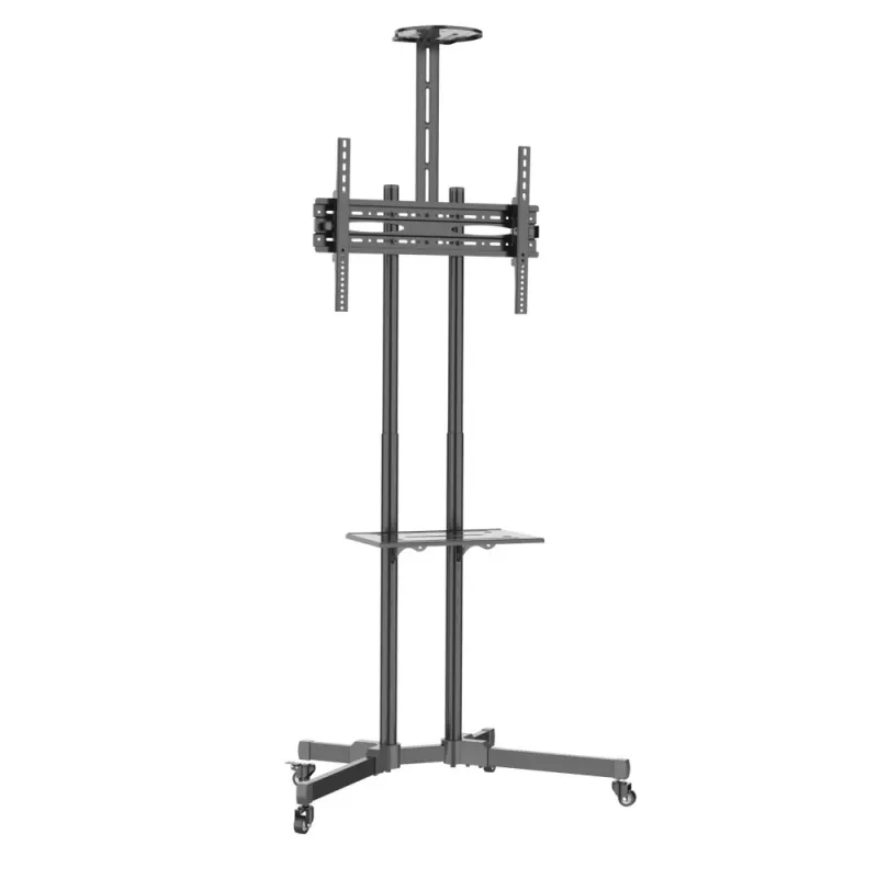 Techly ICA-TR216T soporte móvil con ruedas para TV de 37–70 pulgadas (hasta 177,8 cm), máx. 50 kg, 2 estantes, negro