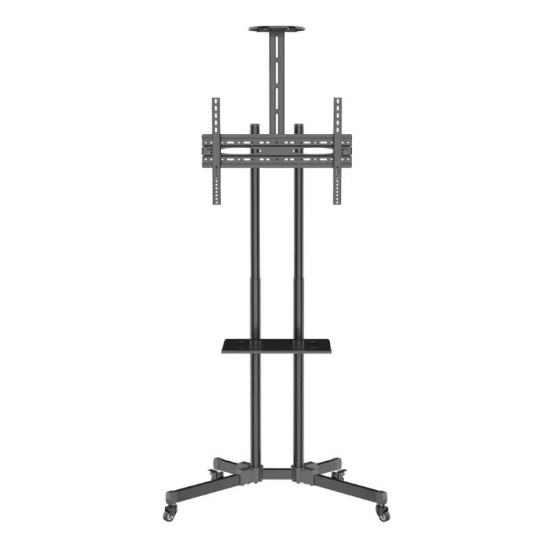 Techly ICA-TR216T soporte móvil con ruedas para TV de 37–70 pulgadas (hasta 177,8 cm), máx. 50 kg, 2 estantes, negro