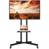 Techly ICA-TR216T soporte móvil con ruedas para TV de 37–70 pulgadas (hasta 177,8 cm), máx. 50 kg, 2 estantes, negro