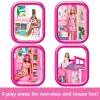 Casa de muñecas Barbie Getaway con muñeca, 4 zonas de juego y 11 accesorios de decoración