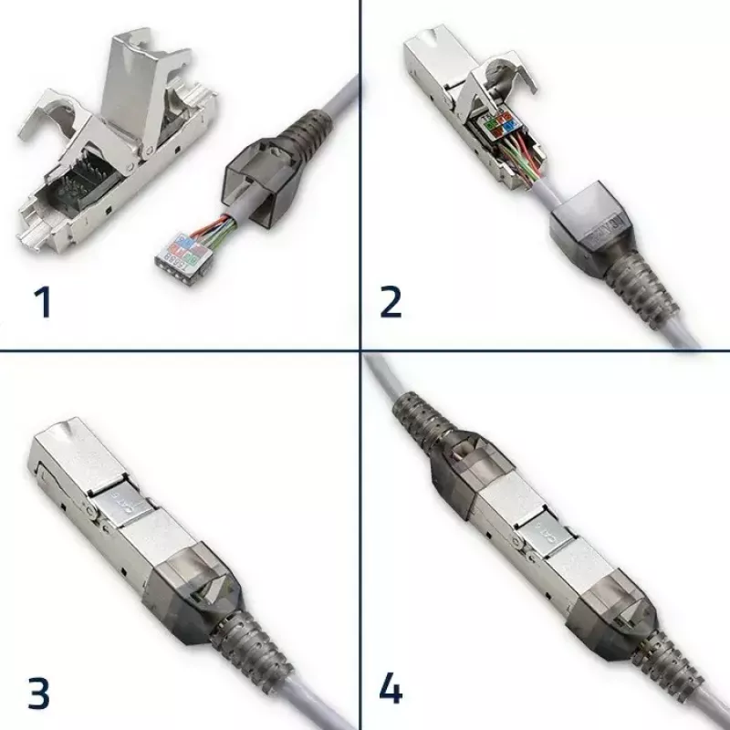 Conector RJ45 sin herramientas QOLTEC 54540 CAT6 STP para cables Ethernet apantallados