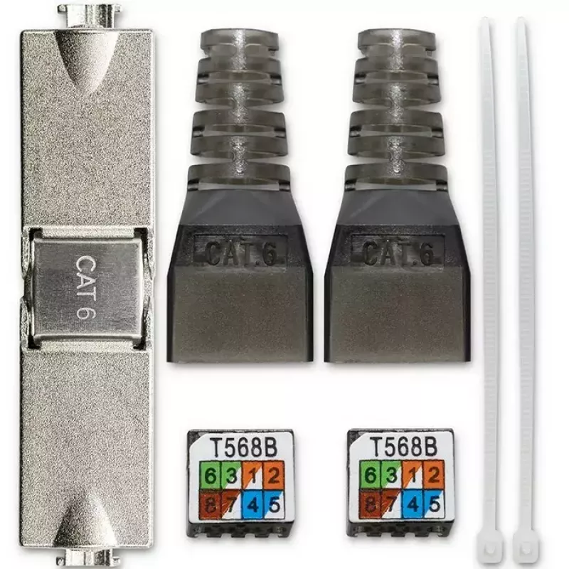 Conector RJ45 sin herramientas QOLTEC 54540 CAT6 STP para cables Ethernet apantallados