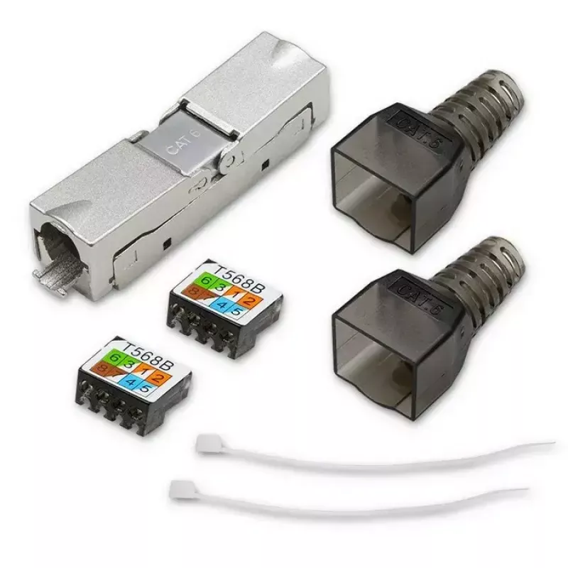 Conector RJ45 sin herramientas QOLTEC 54540 CAT6 STP para cables Ethernet apantallados