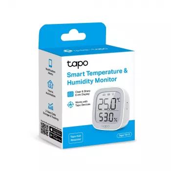 TP-Link Tapo monitor inteligente de temperatura y humedad, interior, sensor de temperatura y humedad, de pie, inalámbrico, -20 - 60 °C, 0 - 99%