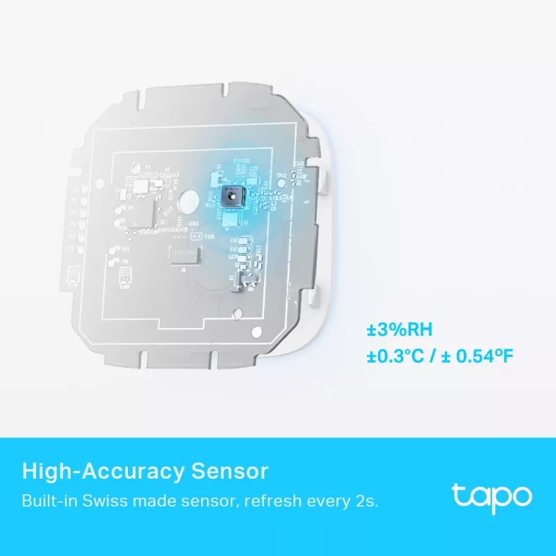 TP-Link Tapo monitor inteligente de temperatura y humedad, interior, sensor de temperatura y humedad, de pie, inalámbrico, -20 - 60 °C, 0 - 99%