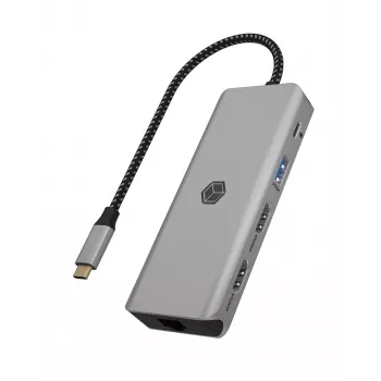 ICY BOX IB-DK4012-CPD con cable USB 3.2 Gen 1 (3.1 Gen 1) Type-C antracita, negro