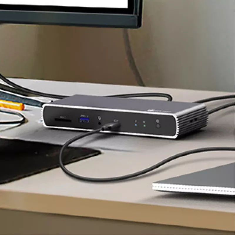 ICY BOX IB-DK4012-CPD con cable USB 3.2 Gen 1 (3.1 Gen 1) Type-C antracita, negro