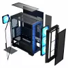 Caja de PC MODECOM Horizon ARGB FLOW MIDI negra — compatibilidad E-ATX, cristal templado, ARGB, USB-C, GPU máx. 400 mm