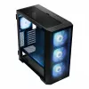 Caja de PC MODECOM Horizon ARGB FLOW MIDI negra — compatibilidad E-ATX, cristal templado, ARGB, USB-C, GPU máx. 400 mm