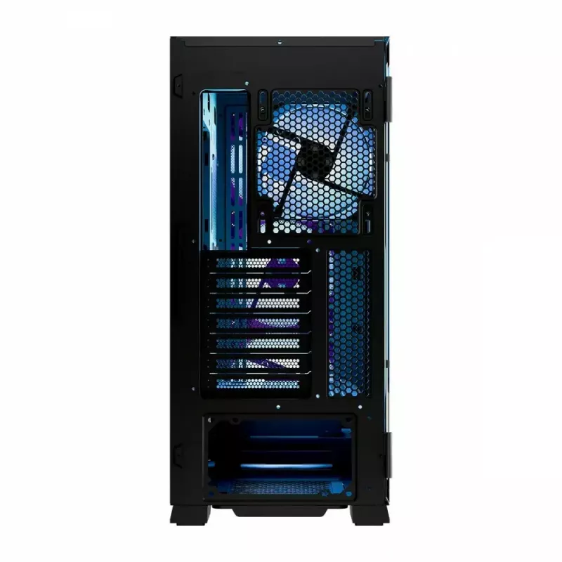 Caja de PC MODECOM Horizon ARGB FLOW MIDI negra — compatibilidad E-ATX, cristal templado, ARGB, USB-C, GPU máx. 400 mm