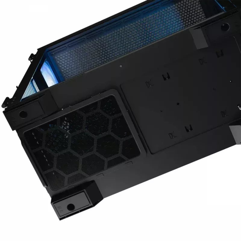 Caja de PC MODECOM Horizon ARGB FLOW MIDI negra — compatibilidad E-ATX, cristal templado, ARGB, USB-C, GPU máx. 400 mm