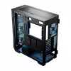 Caja de PC MODECOM Horizon ARGB FLOW MIDI negra — compatibilidad E-ATX, cristal templado, ARGB, USB-C, GPU máx. 400 mm
