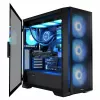 Caja de PC MODECOM Horizon ARGB FLOW MIDI negra — compatibilidad E-ATX, cristal templado, ARGB, USB-C, GPU máx. 400 mm