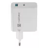 Cargador de CA con cable para dispositivos móviles NATEC NUC-2142, USB-C PD 3.0 + USB-A, 5–20 V hasta 3 A, 45 W, blanco