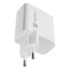 Cargador de CA con cable para dispositivos móviles NATEC NUC-2142, USB-C PD 3.0 + USB-A, 5–20 V hasta 3 A, 45 W, blanco