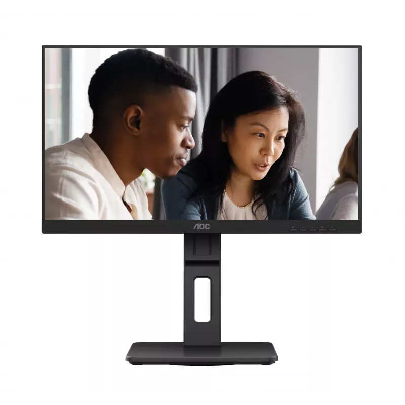 AOC 22E2UMF monitor VA de 21,5 pulgadas (54,6 cm), 1920 x 1080 Full HD, 75 Hz, 4 ms, HDMI, DisplayPort, VGA, hub USB, altavoces, pivot, altura regulable, negro