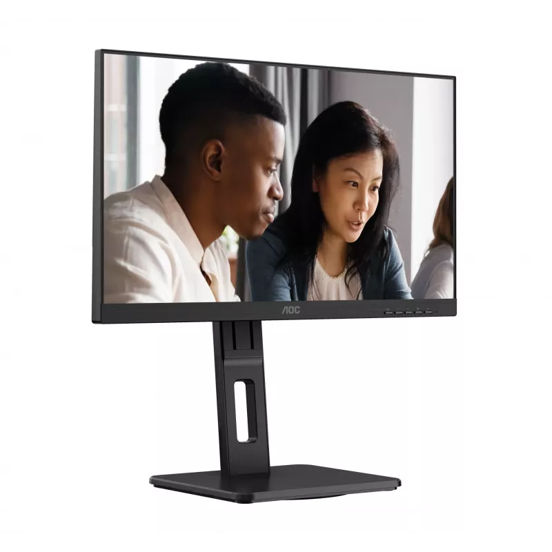 AOC 22E2UMF monitor VA de 21,5 pulgadas (54,6 cm), 1920 x 1080 Full HD, 75 Hz, 4 ms, HDMI, DisplayPort, VGA, hub USB, altavoces, pivot, altura regulable, negro