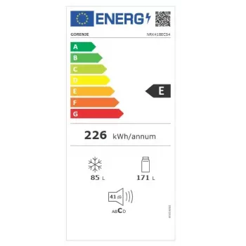 Frigorífico-congelador independiente Gorenje NRK 418 ECS4 – 256 l de volumen total, frigorífico 171 l No Frost, congelador 85 l, 41 dB, clase energética E