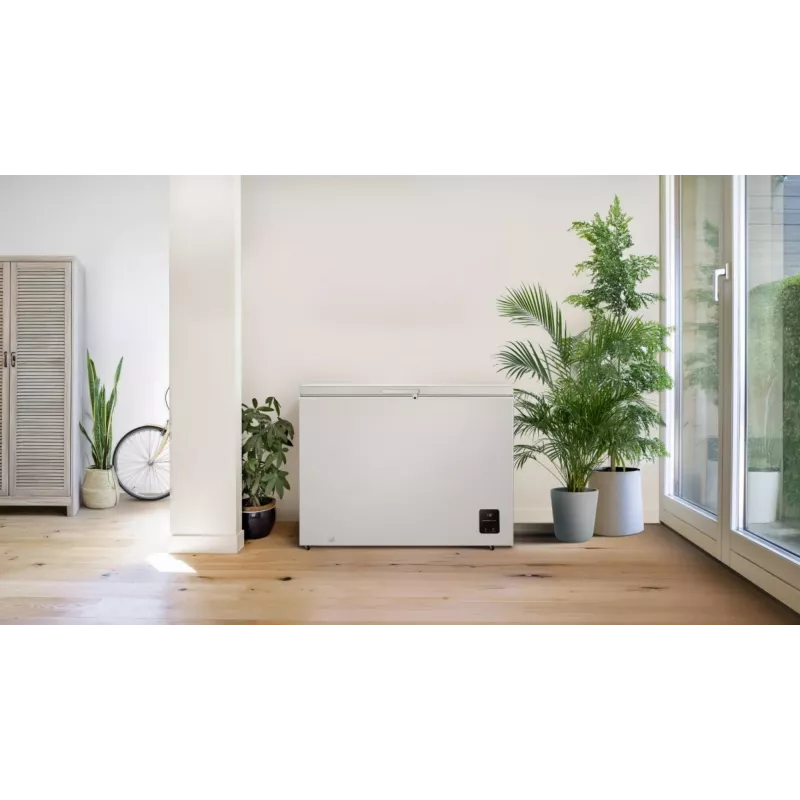 Arcón congelador Gorenje FH30EAW — 297 L netos, clase energética E, independiente, pantalla, blanco