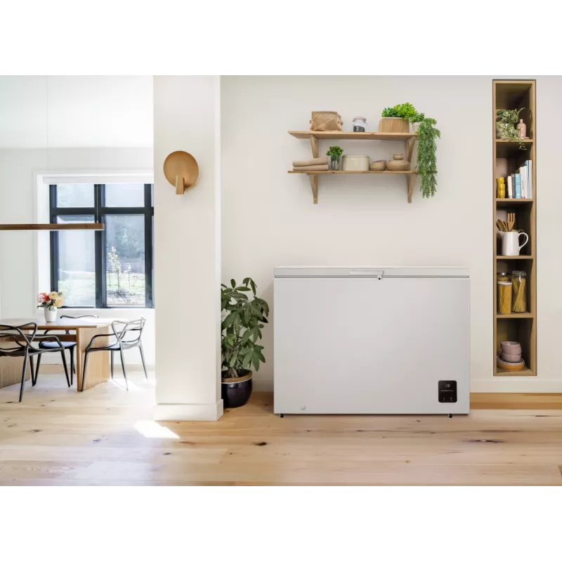 Arcón congelador Gorenje FH30EAW — 297 L netos, clase energética E, independiente, pantalla, blanco