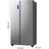 Frigorífico side-by-side Gorenje NRR9185EAXL — 550 L, independiente, plateado, No Frost, máquina de hielo, pantalla táctil LED