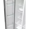 Frigorífico side-by-side Gorenje NRR9185EAXL — 550 L, independiente, plateado, No Frost, máquina de hielo, pantalla táctil LED