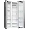 Frigorífico side-by-side Gorenje NRR9185EAXL — 550 L, independiente, plateado, No Frost, máquina de hielo, pantalla táctil LED