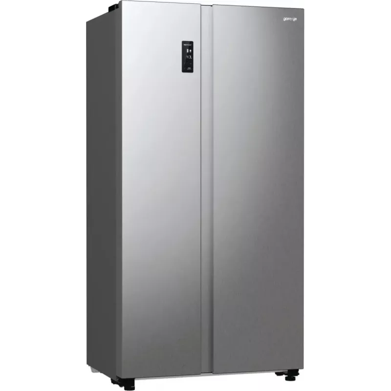 Frigorífico side-by-side Gorenje NRR9185EAXL — 550 L, independiente, plateado, No Frost, máquina de hielo, pantalla táctil LED