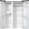 Frigorífico side-by-side Gorenje NRR9185EAXL — 550 L, independiente, plateado, No Frost, máquina de hielo, pantalla táctil LED